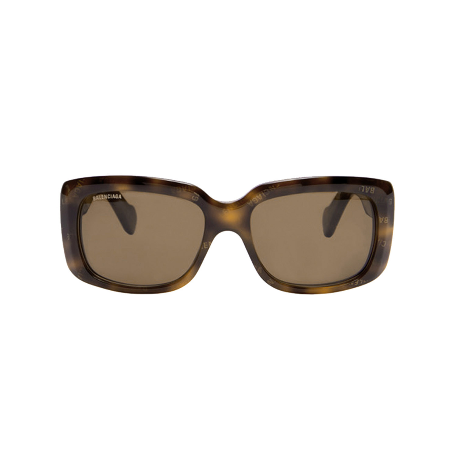 Balenciaga Mens Logo Rectangle Sunglasses Havana Brown Balenciaga Bottega And Boucheron