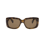 Balenciaga // Men's Logo Rectangle Sunglasses // Havana Brown