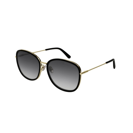 Bottega Veneta // Men's Square Aviator Sunglasses // Black