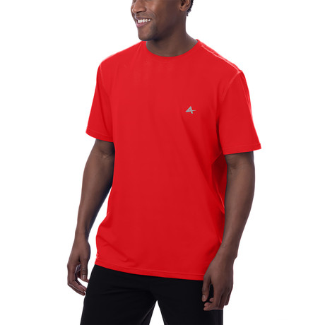 Arctic Cool Instant Cooling Crew Neck Short Sleeve Shirt // Baja Red (Small)