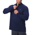 Arctic Cool Instant Cooling 1/4 Zip Long Sleeve Shirt // Midnight Navy Twist (Small)