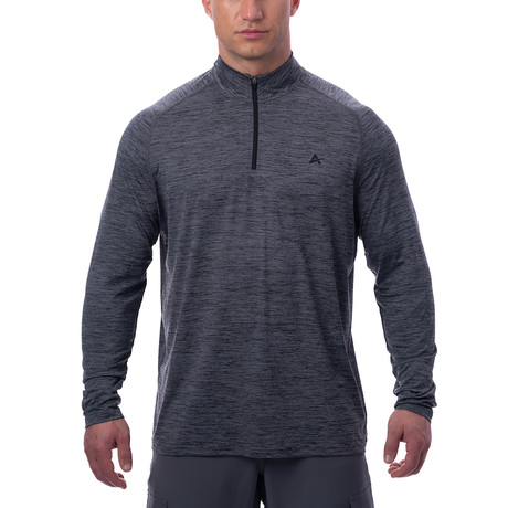 Arctic Cool Instant Cooling 1/4 Zip Long Sleeve Shirt // Storm Gray Twist (Small)