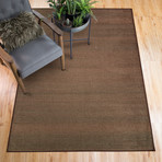 Washable Rug + Nonslip Pad // Solid Textured Espresso (3' x 5')