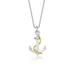Anchor + Rope Design Necklace // Silver + Gold (22")