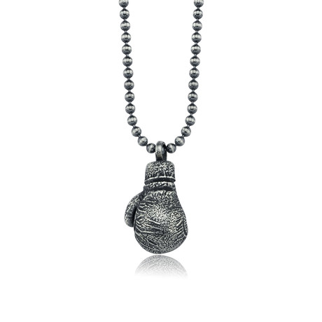 Box Glove Necklace // Silver (22")