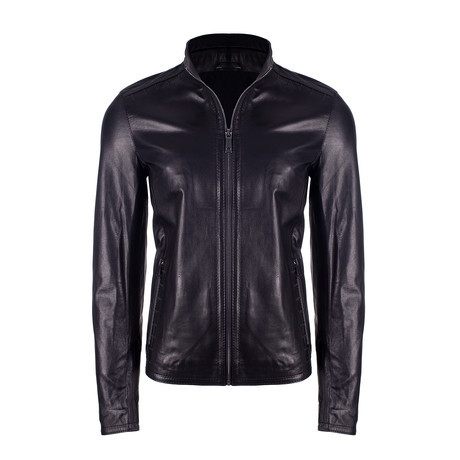 Carson Leather Jacket // Black Vegetal (S)