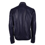 Alexander Leather Jacket // Navy Vegetal (2XL)