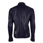 Benson Leather Jacket // Navy Vegetal (XL)