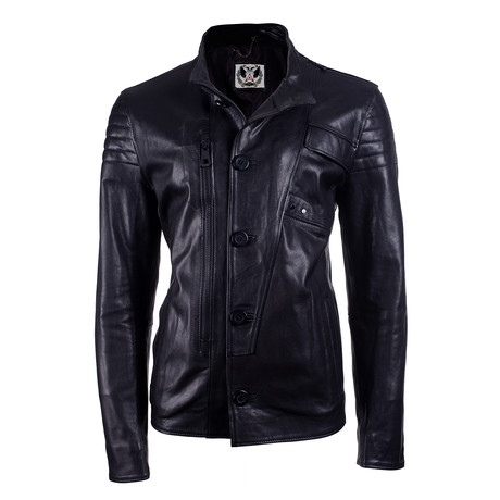 David Leather Jacket // Black Vegetal (S)