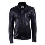 David Leather Jacket // Black Vegetal (3XL)