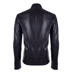 David Leather Jacket // Black Vegetal (3XL)