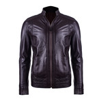 Frank Leather Jacket // Brown Zig (M)