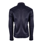 Benson Leather Jacket // Navy Jumbo (L)