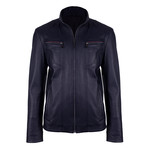 Benson Leather Jacket // Navy Jumbo (L)