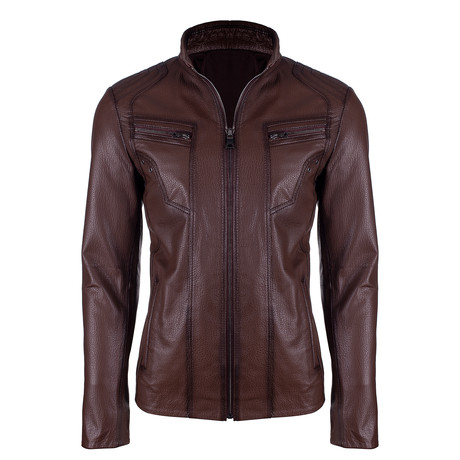 Benson Leather Jacket // Brown Jumbo (S)