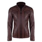 Benson Leather Jacket // Brown Jumbo (XL)