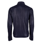 Alexander Leather Jacket // Navy Jumbo (S)