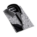 Reversible Cuff French Cuff Dress Shirt // Gray + Black (M)