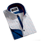 Amedeo Exclusive // Reversible Cuff French Cuff Dress Shirt II // White + Blue (3XL)