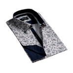 Reversible French Cuff Dress Shirt // White + Blue Paisley Print (2XL)