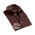 Amedeo Exclusive // Reversible Cuff French Cuff Dress Shirt // Brown (XL)
