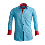Reversible Cuff French Cuff Dress Shirt // Light Blue + Red (2XL)