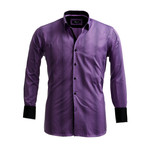 Amedeo Exclusive // Reversible Cuff French Cuff Dress Shirt // Purple (L)