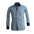 Amedeo Exclusive // Reversible Cuff French Cuff Dress Shirt I // White + Blue (M)