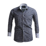 Amedeo Exclusive // Reversible Cuff French Cuff Dress Shirt // Gray + Blue Floral (S)