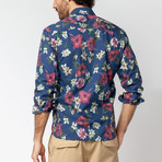 Flower Button Down Shirt // Ink (XL)