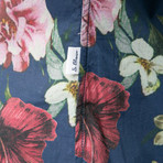 Flower Button Down Shirt // Ink (XL)