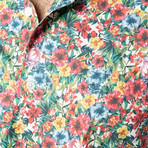 Flower Button Down Shirt // Red (M)