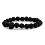 Regis Beaded Bracelet // Black + Black Lava (7")