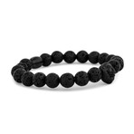 Regis Beaded Bracelet // Black + Black Lava (7")