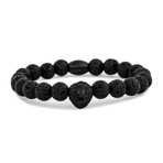 Regis Beaded Bracelet // Black + Black Lava (7")