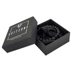 Regis Beaded Bracelet // Black + Black Lava (7")