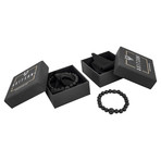 Regis Beaded Bracelet // Black + Black Lava (7")