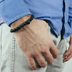 Regis Beaded Bracelet // Black + Black Lava (7")