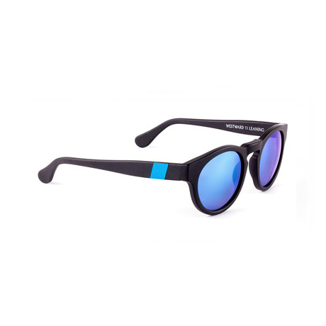 Men's Voyager 41 Sunglasses // Black + Blue Mirror