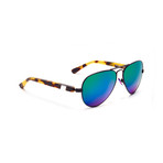 Men's Concorde 12 Sunglasses // Tortoise + Cyan Mirror