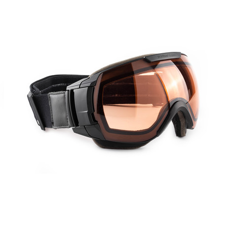 Men's Ski 01 Goggles // Black + Silver Mirror + Orange Tint