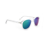 Men's Galileo 23 Sunglasses // Crystal + Cyan Mirror