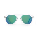 Men's Galileo 23 Sunglasses // Crystal + Cyan Mirror