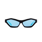 Men's Solitaire 09 Sunglasses // Black + Blue Mirror