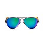 Men's Concorde 12 Sunglasses // Tortoise + Cyan Mirror