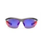 Men's VOLT 03 Sunglasses // Gray + Green + Red Mirror