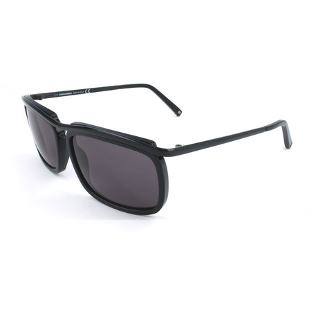 Dsquared2 // Men's DQ0117 Polarized Sunglasses // Shiny Black + Smoke