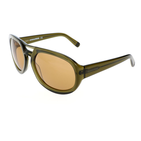 Dsquared2 // Men's DQ0258 Sunglasses // Shiny Dark Green + Brown
