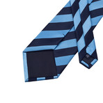 Amans Handcrafted Silk Tie // Light Blue + Navy