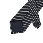 Zephir Handcrafted Silk Tie // Black + White Stripe